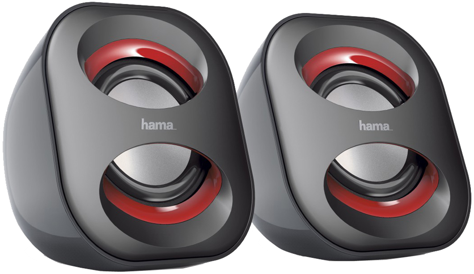 hama Haut-parleurs stéréo 2.0 'Sonic Mobil 183', noir/rouge