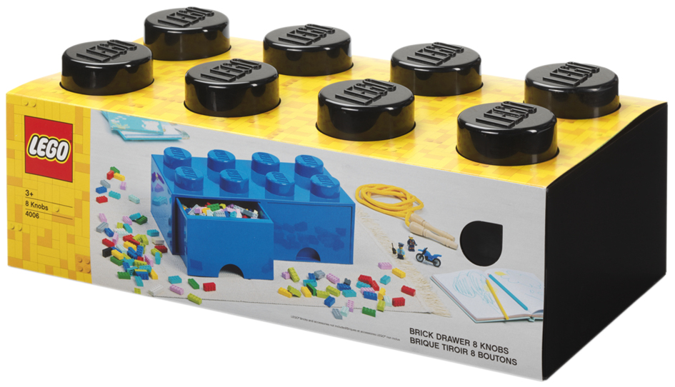 LEGO Brique tiroir STORAGE BRICK DRAWER 8, 2 tiroirs, noir