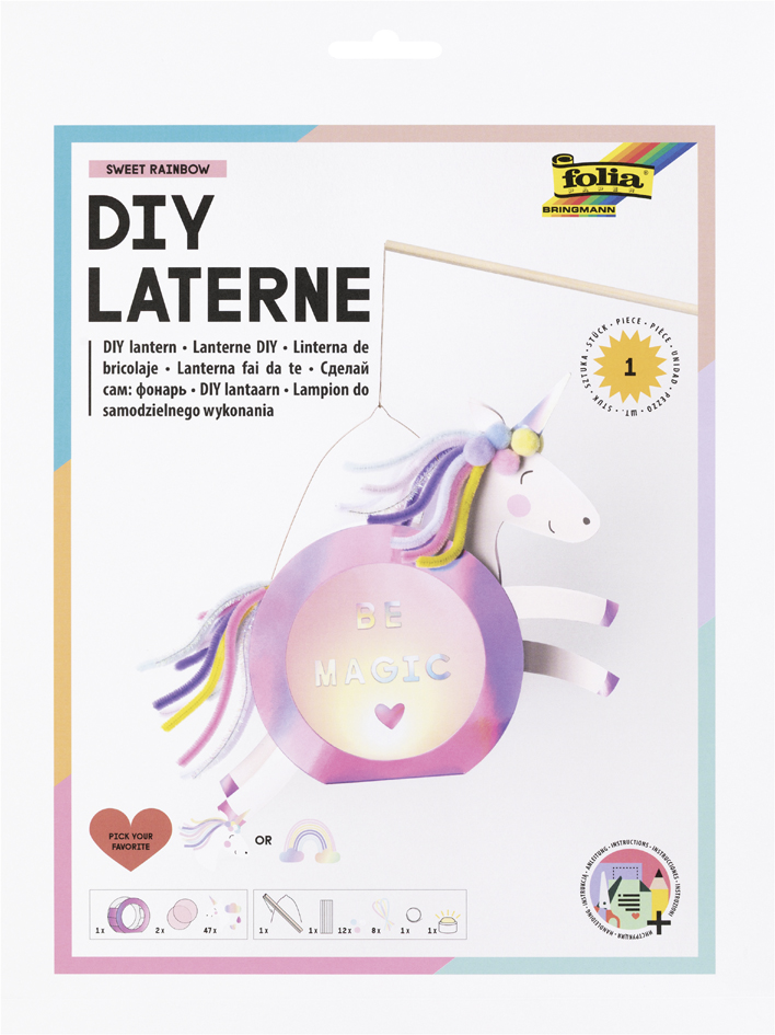 folia Kit de lanterne SWEET RAINBOW, rose irisé