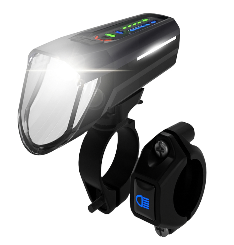FISCHER Feu avant LED pour vélo, avec pleins phares, 100 lux