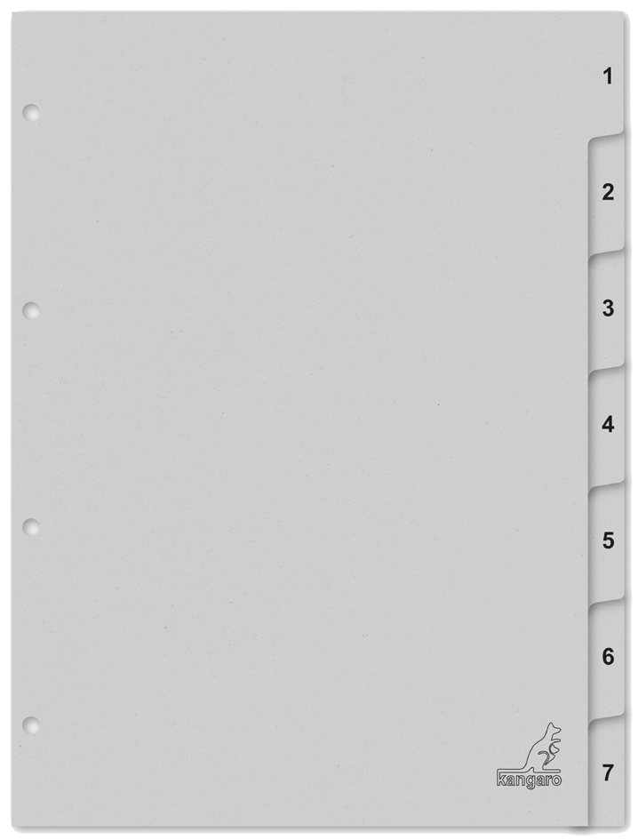 kangaro Intercalaire carton ECO, chiffres 1-7, 7 pièces