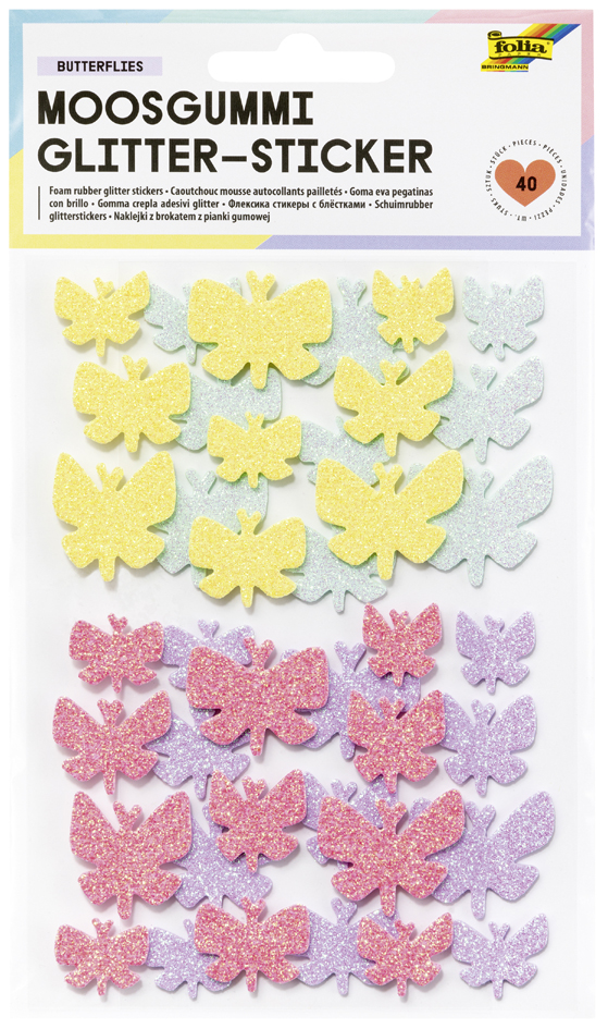 folia Sticker pailleté en caoutchouc mousse BUTTERFLIES