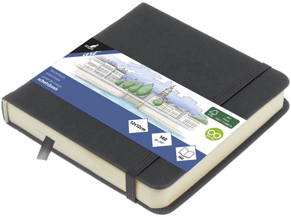 kangaro Carnet de croquis, 160 pages, 120x120 mm, cold grey