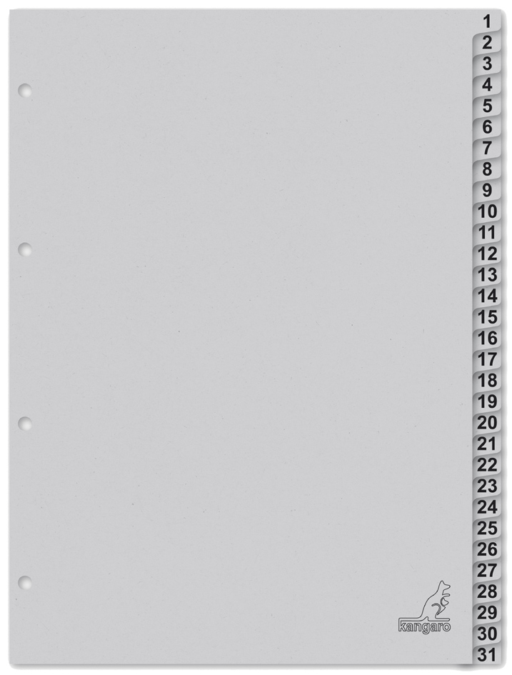 kangaro Intercalaire carton ECO, chiffres 1-31, 31 pièces