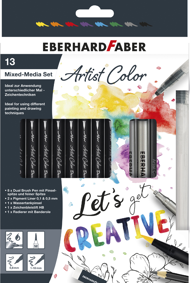 EBERHARD FABER Kit Mixed-Media Artist Color, 13 pièces