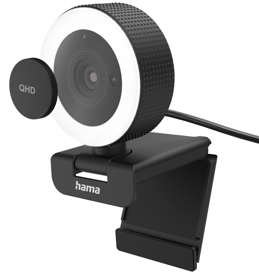 hama Webcam USB C-800 Pro avec anneau d'éclairage, noir
