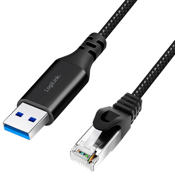 LogiLink Câble Ethernet USB 3.0, USB-A - RJ45, 7,5 m