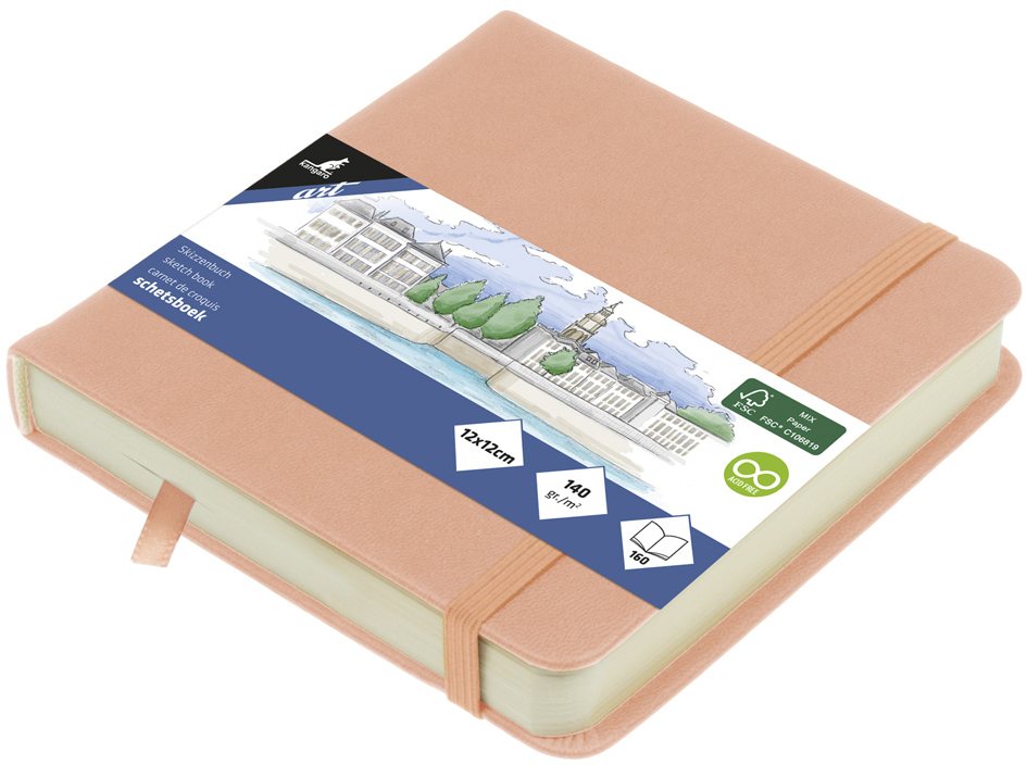 kangaro Carnet de croquis, 160 pages, 120x120 mm, vieux rose