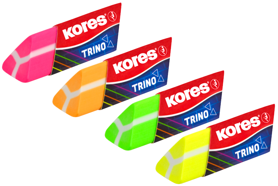 Kores Gomme en plastique 'Trino', fluorescent