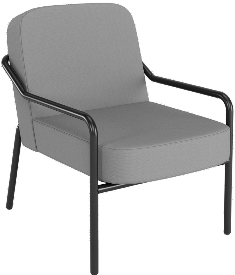 PAPERFLOW Fauteuil visiteur d'extérieur MEDSO RUND M, gris