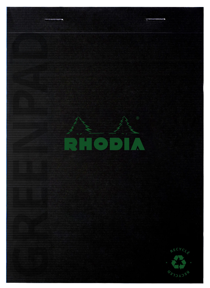 RHODIA Bloc-notes GREENPAD, A5, quadrillé, noir