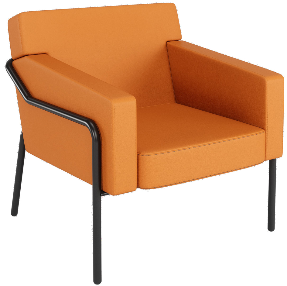 PAPERFLOW Fauteuil visiteur MEDSO T L, simili-cuir, orange