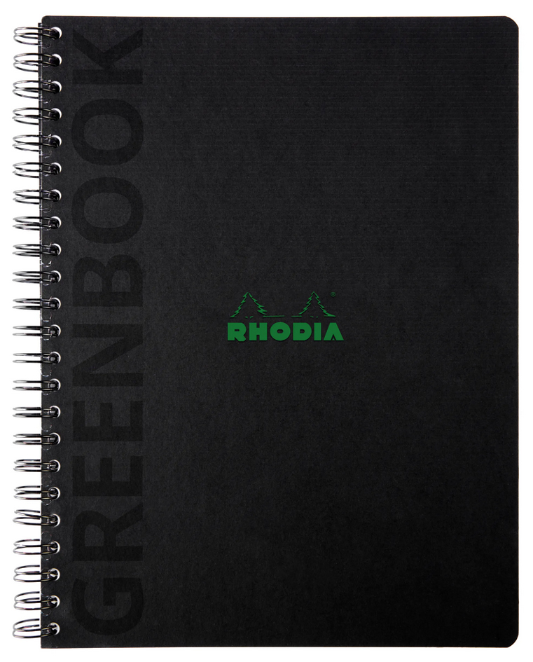 RHODIA Cahier à spirale GREENPAD, A4+, quadrillé, noir