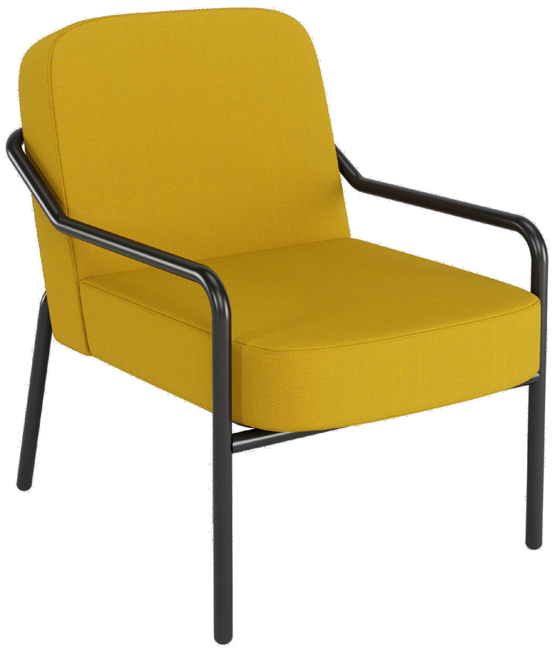 PAPERFLOW Fauteuil visiteur d'extérieur MEDSO RUND M, jaune
