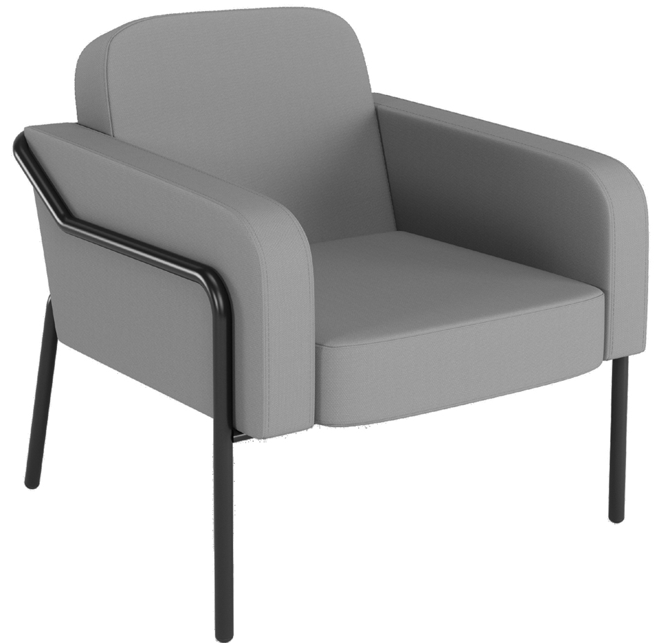 PAPERFLOW Fauteuil visiteur d'extérieur MEDSO RUND L, gris