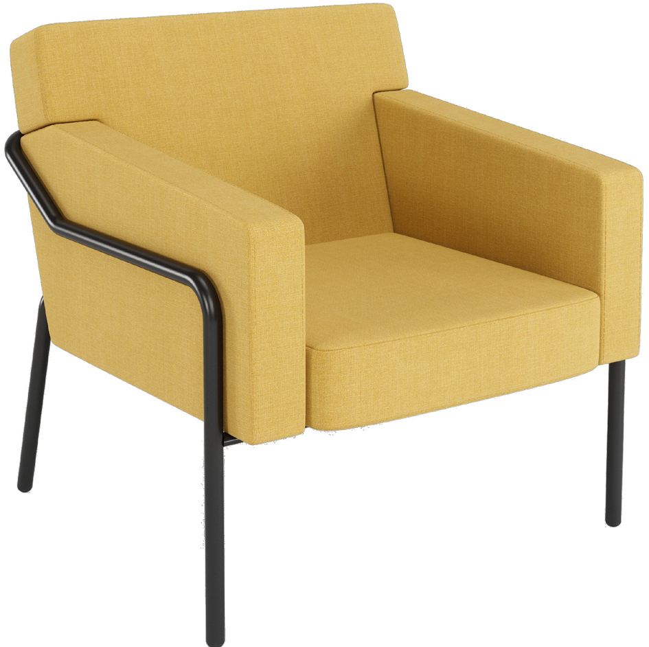 PAPERFLOW Fauteuil visiteur MEDSO T L, tissu, jaune