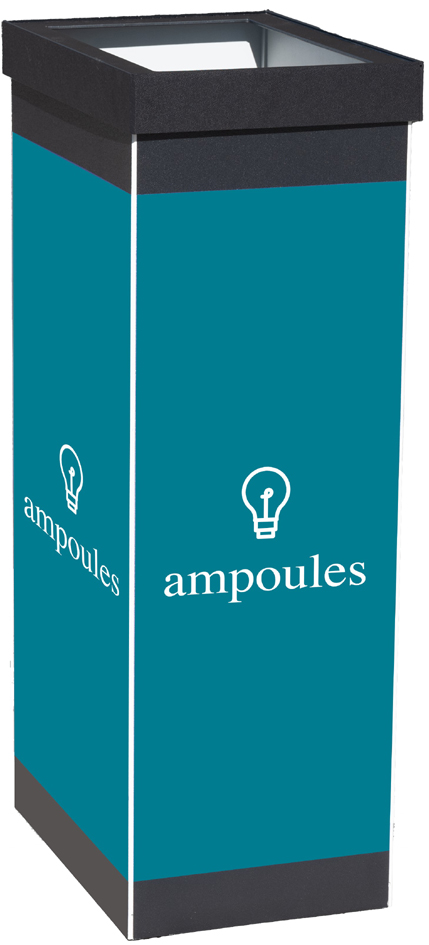 PAPERFLOW Collecteur pour tri sélectif ampoules, noir