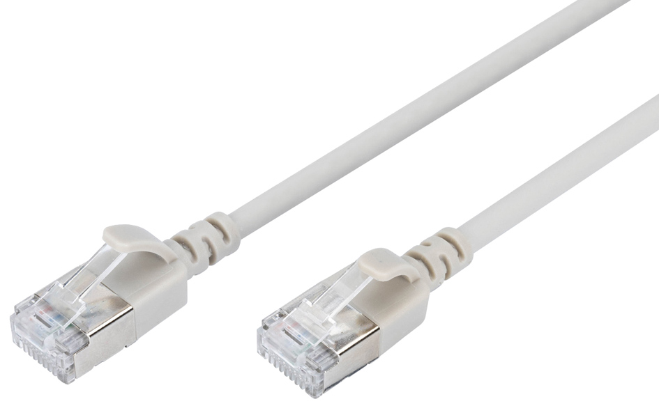 DIGITUS Câble de brassage Slim, cat. 6A, F/FTP, 5,0 m, gris