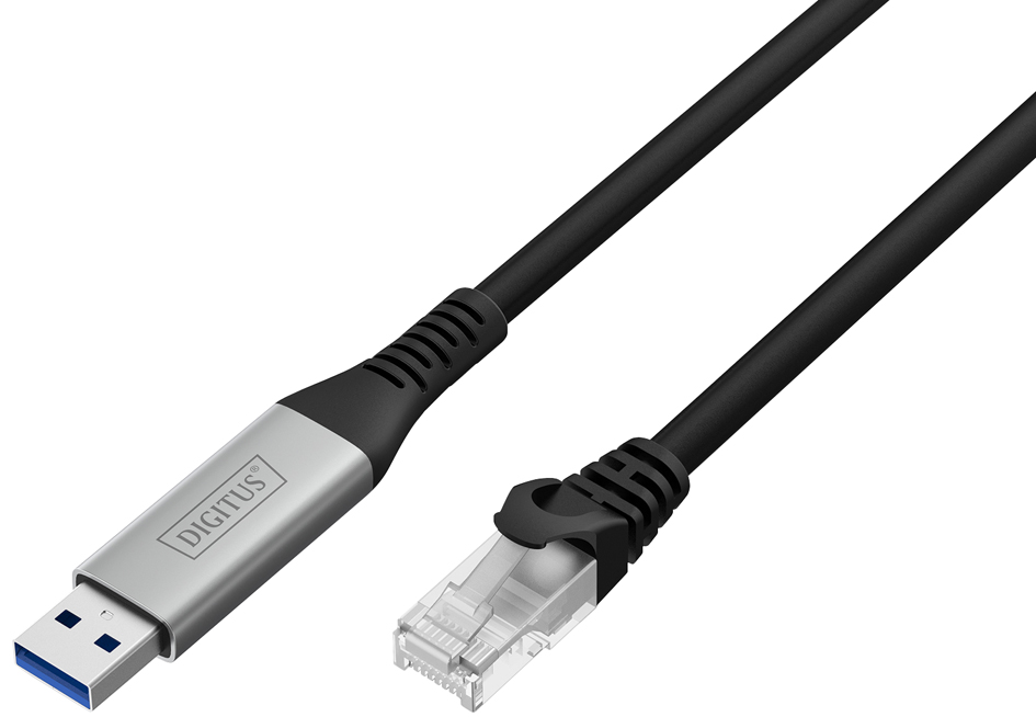 DIGITUS Câble Ethernet USB 3.2, USB-A - RJ45 mâle, 5 m