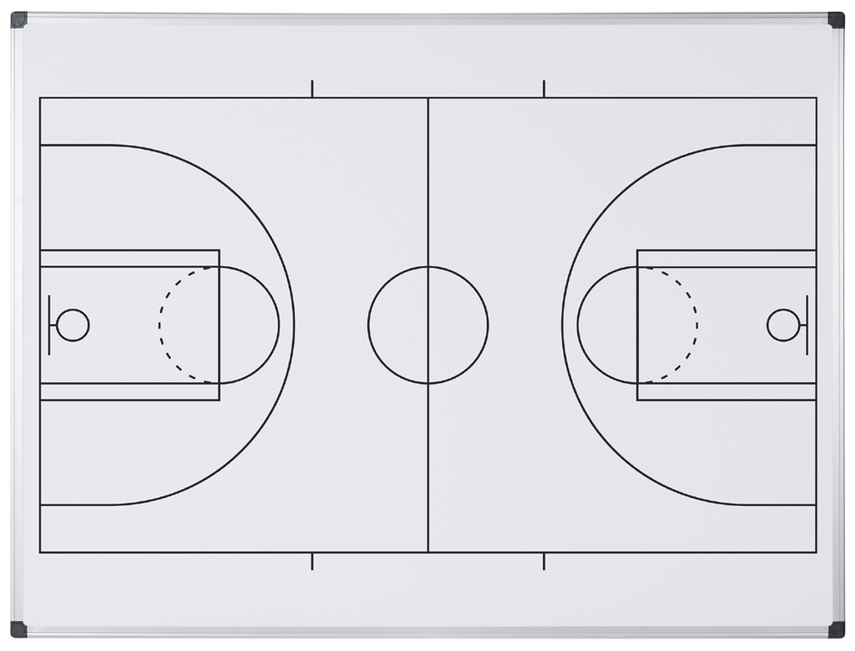 Bi-Office Tableau blanc mural terrain de basket, A4