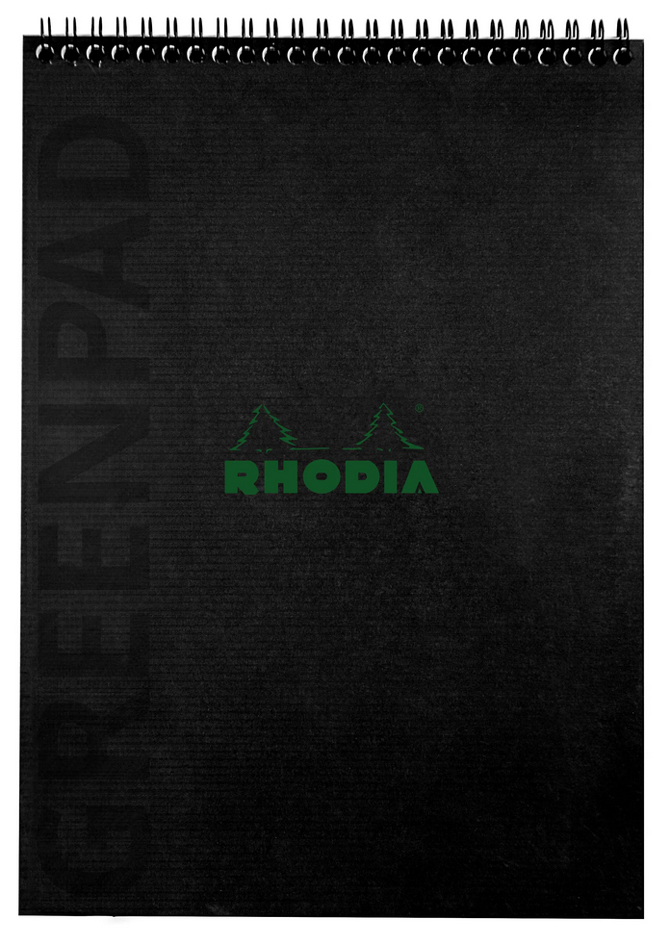 RHODIA Bloc reliure intégrale GREENPAD, A4+, ligné, noir