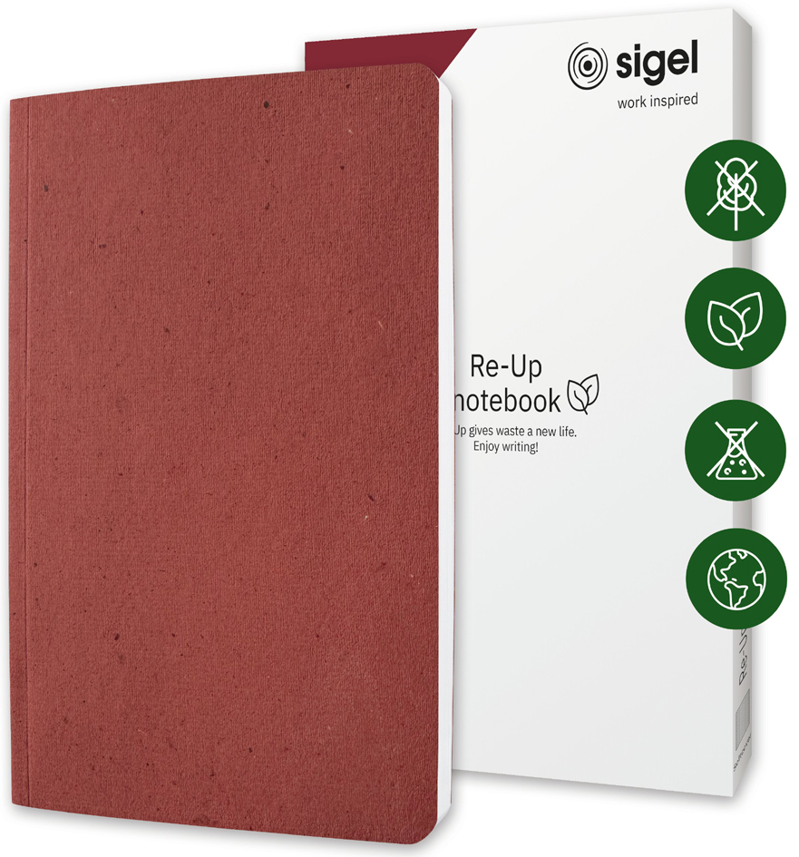 sigel Carnet de notes Re-Up, A5, quadrillé, rouge