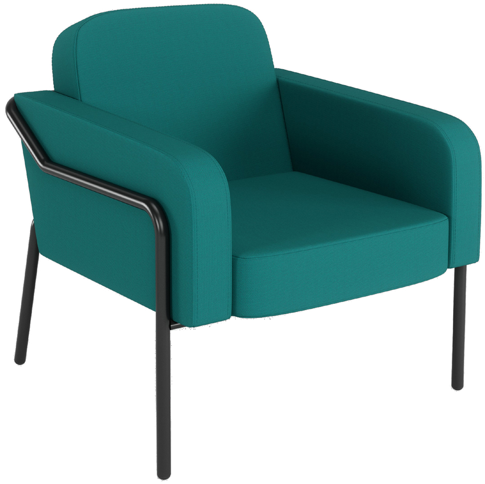 PAPERFLOW Fauteuil visiteur d'extérieur MEDSO RUND L, bleu