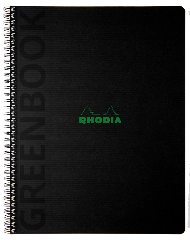 RHODIA Cahier à spirale GREENPAD, A4+, ligné, noir