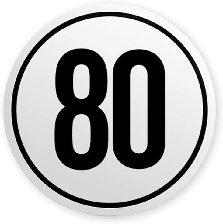 IWH Panneau de limite de vitesse, 80 km/h, autoadhésif