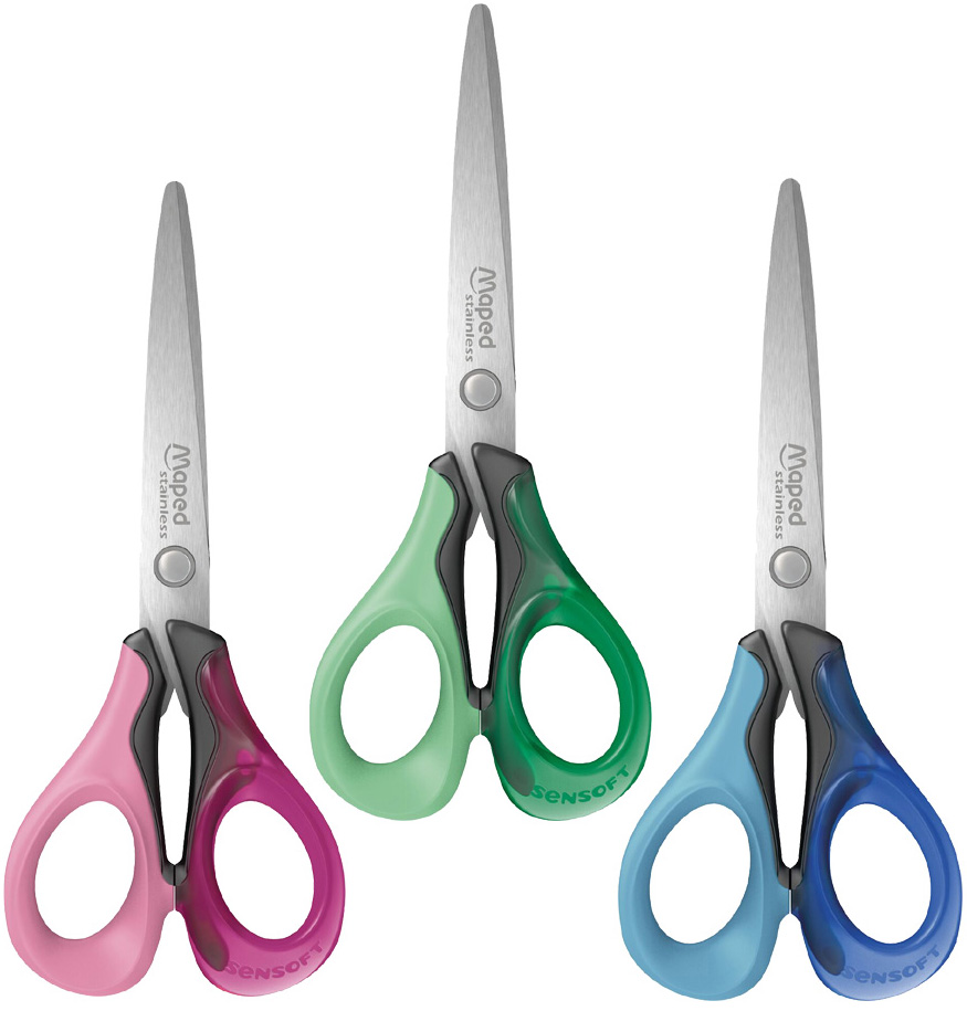 Maped Ciseaux Sensoft 3D, pointu, longueur: 160 mm