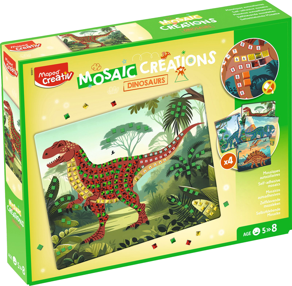 Maped Creativ Kit de mosaïque DINOSAURES, 12 pièces