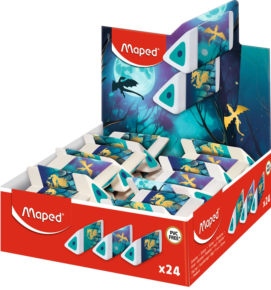 Maped Gomme en plastique Pyramide DRAGON, présentoir de 24