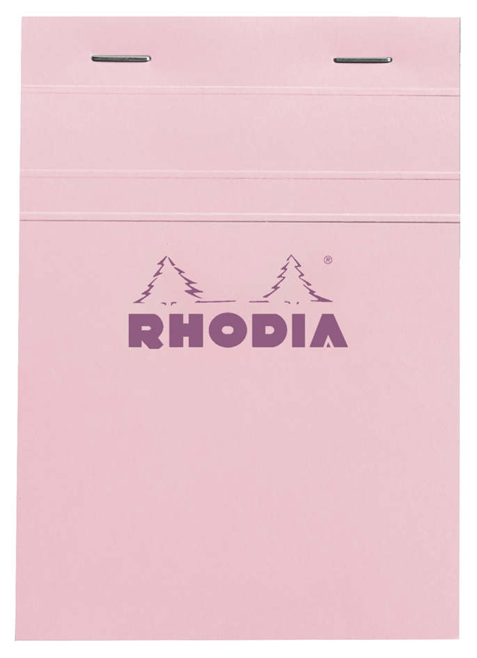 RHODIA Bloc agrafé No. 13, A6, quadrillé 5x5, rose poudré