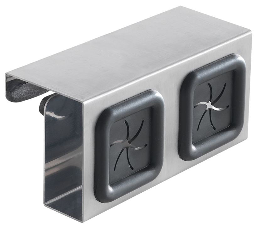 metaltex Accroche-torchon double, à suspendre, argent/noir