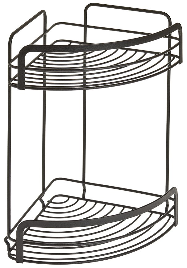 metaltex Étagère d'angle Origin LAVA, 2 niveaux, noir