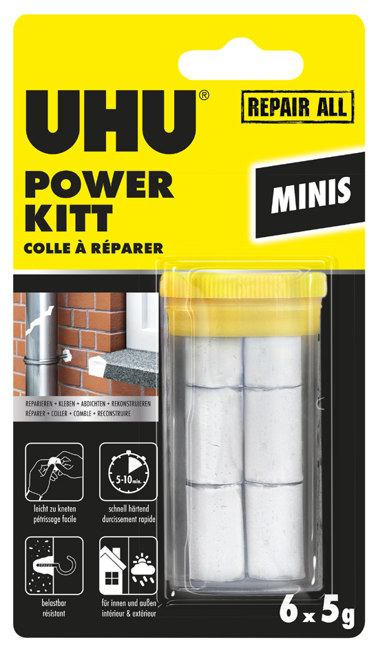 UHU Colle à modeler bicomposant REPAIR ALL POWER KITT MINIS