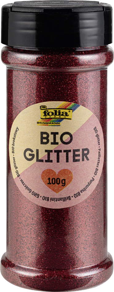 folia Paillettes Bio Glitter, 100 g, rouge