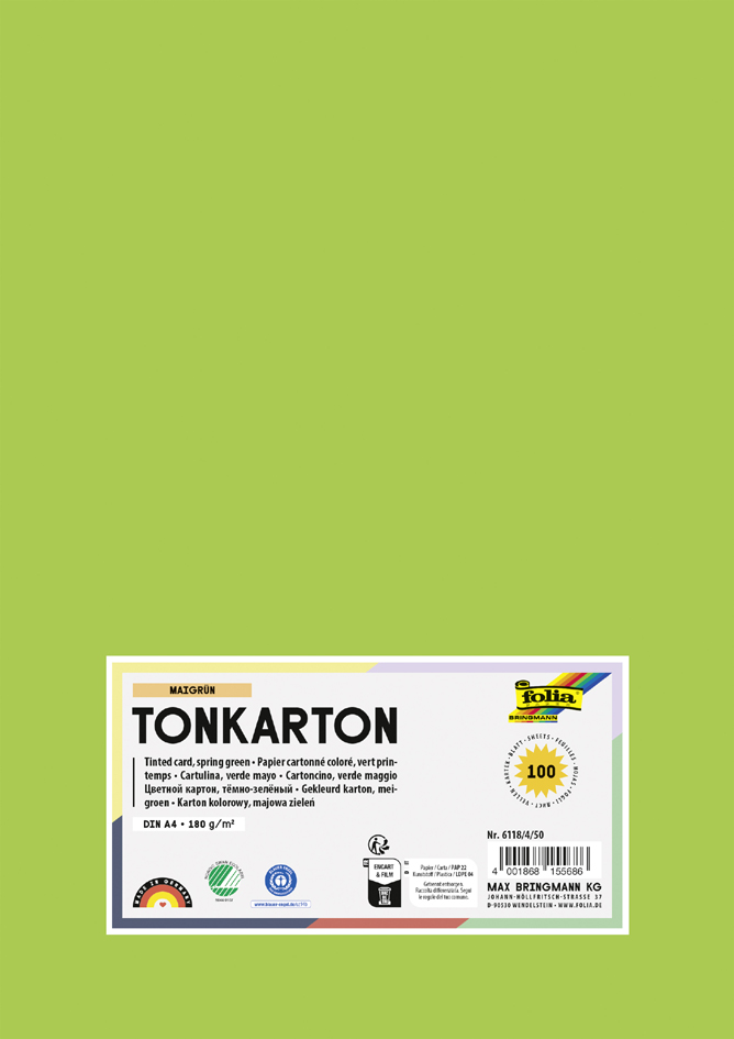 folia Carton de couleur, A4, 180 g/m2, noir
